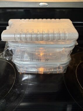 Clear Plastic Food Storage Container Set and Ice Pack (New)